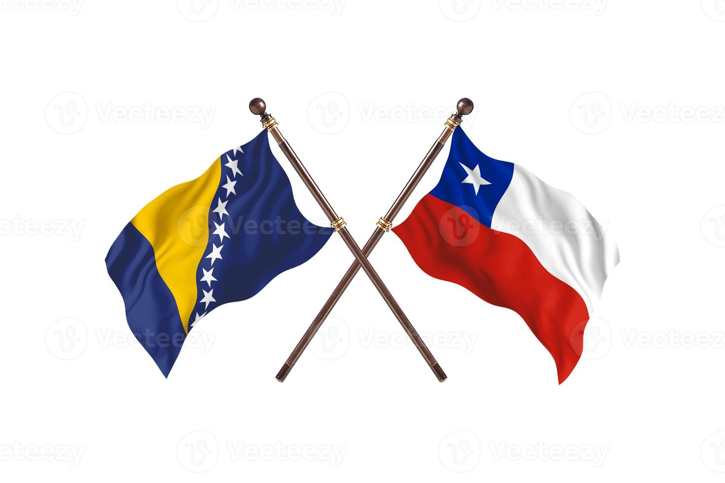 Bosnia versus Chile Two Country Flags photo