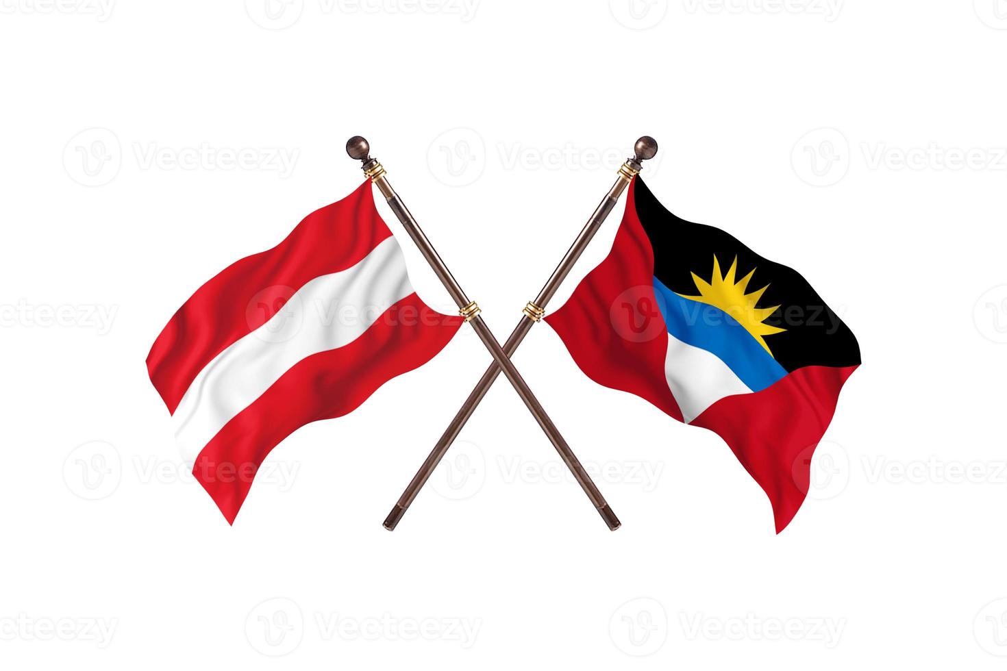 Austria versus Antigua and Barbuda Two Country Flags photo