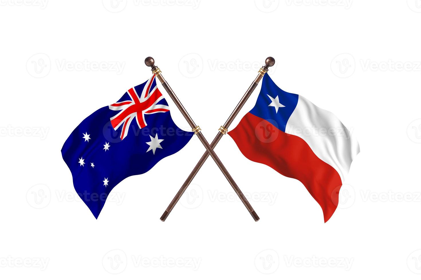 Australia versus Chile Two Country Flags photo