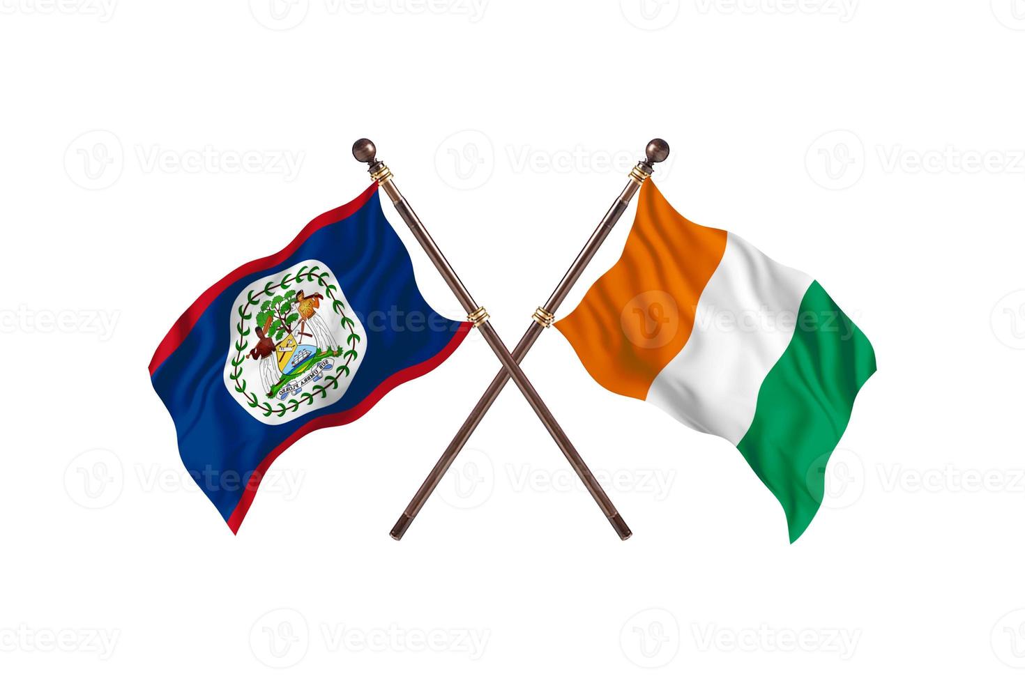 Belize versus Cote d'Ivoire Two Country Flags photo