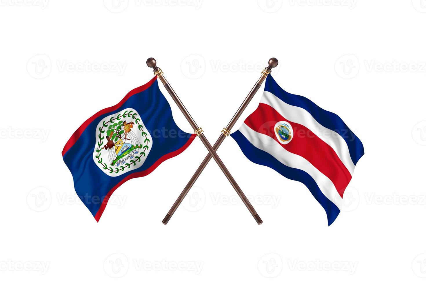 Belize versus Costa Rica Two Country Flags photo