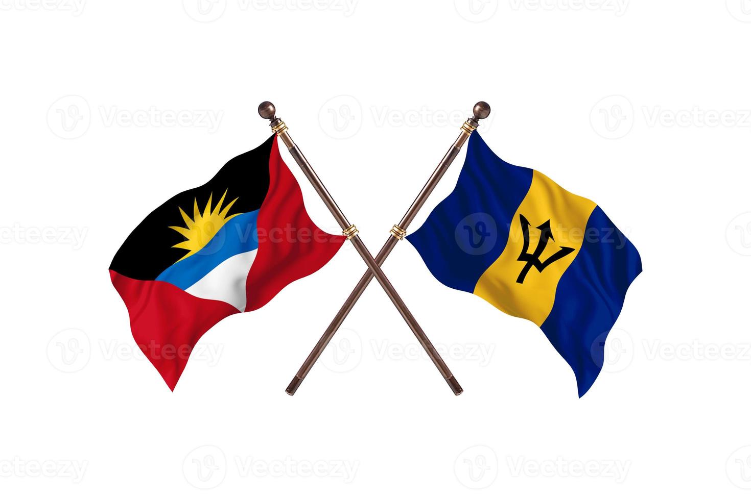 Antigua and Barbuda versus Barbados Two Country Flags photo