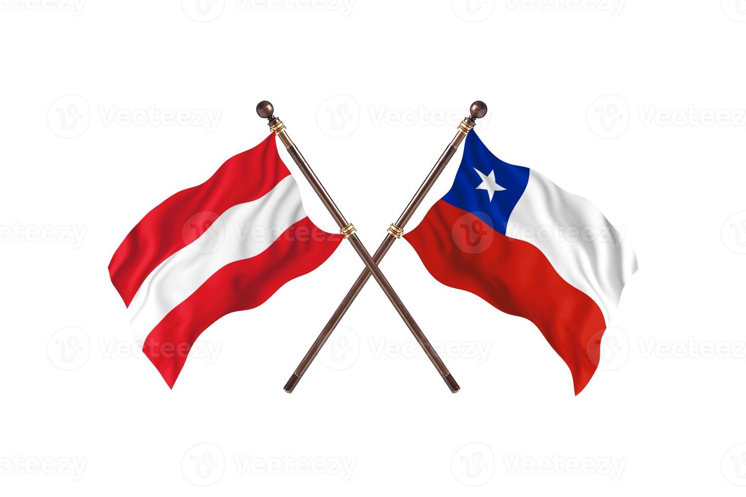 Austria versus Chile Two Country Flags photo