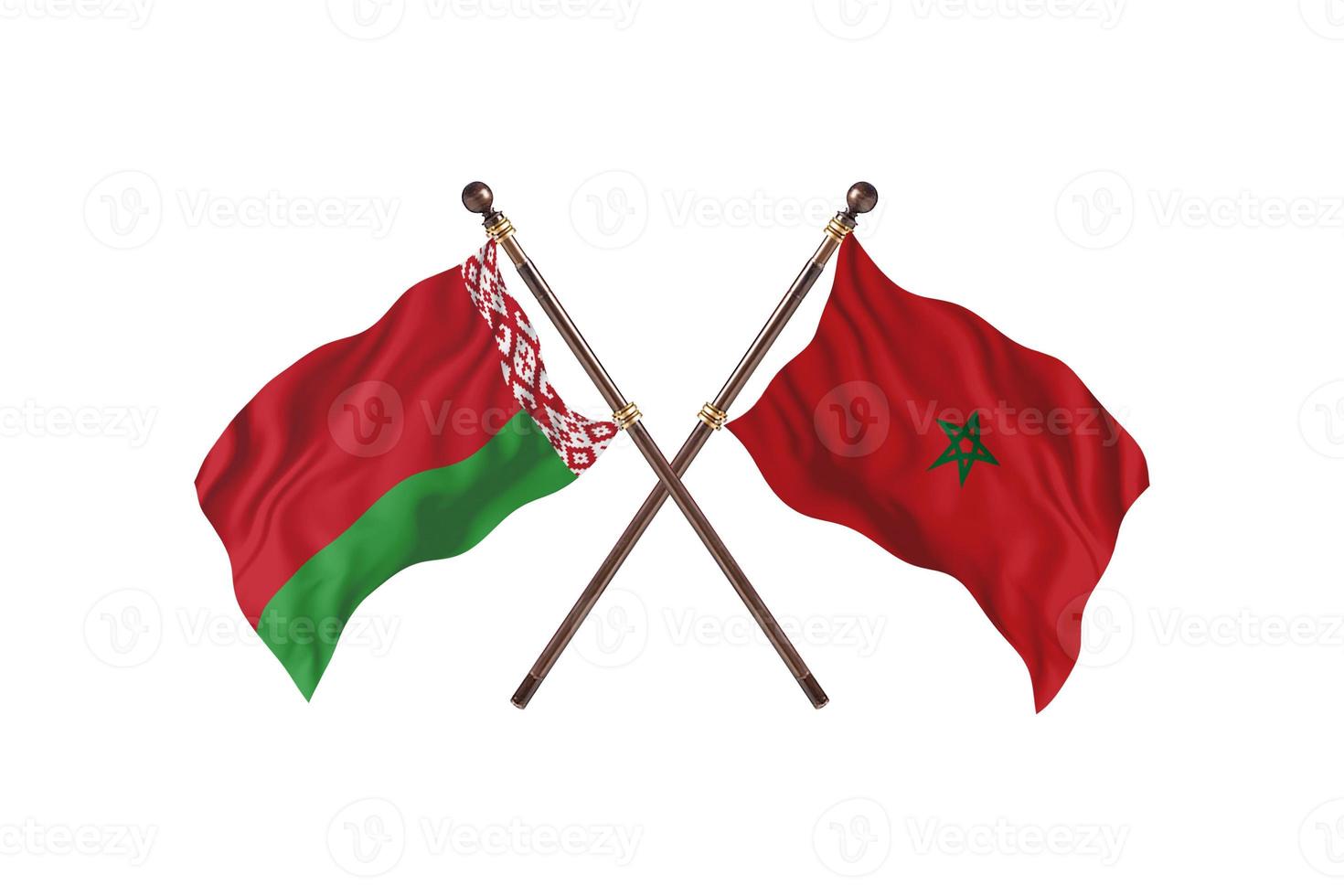 Belarus versus Morocco Two Country Flags photo