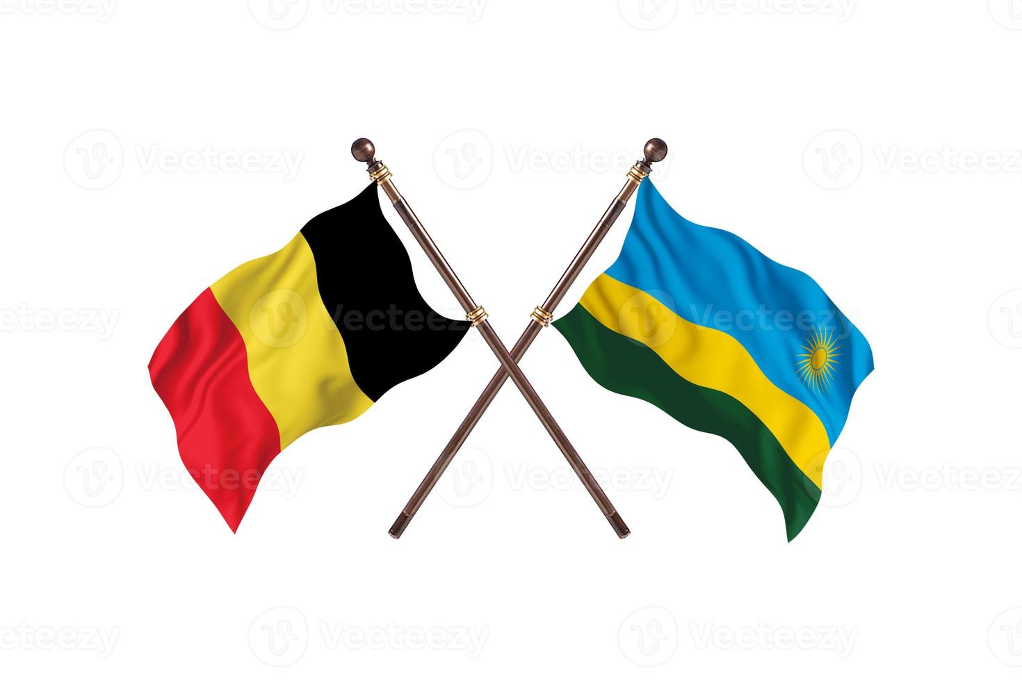 bélgica contra ruanda dos banderas de países foto