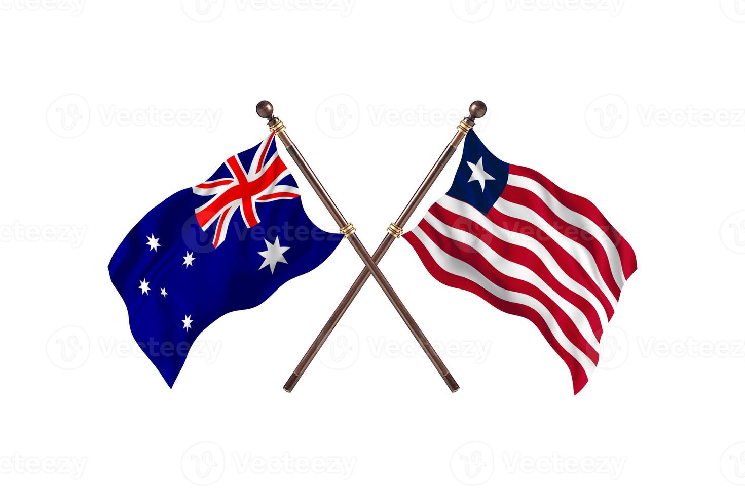 Australia versus Liberia Two Country Flags photo