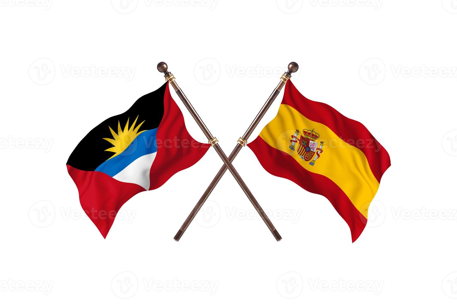 Antigua and Barbuda versus Spain Two Country Flags photo