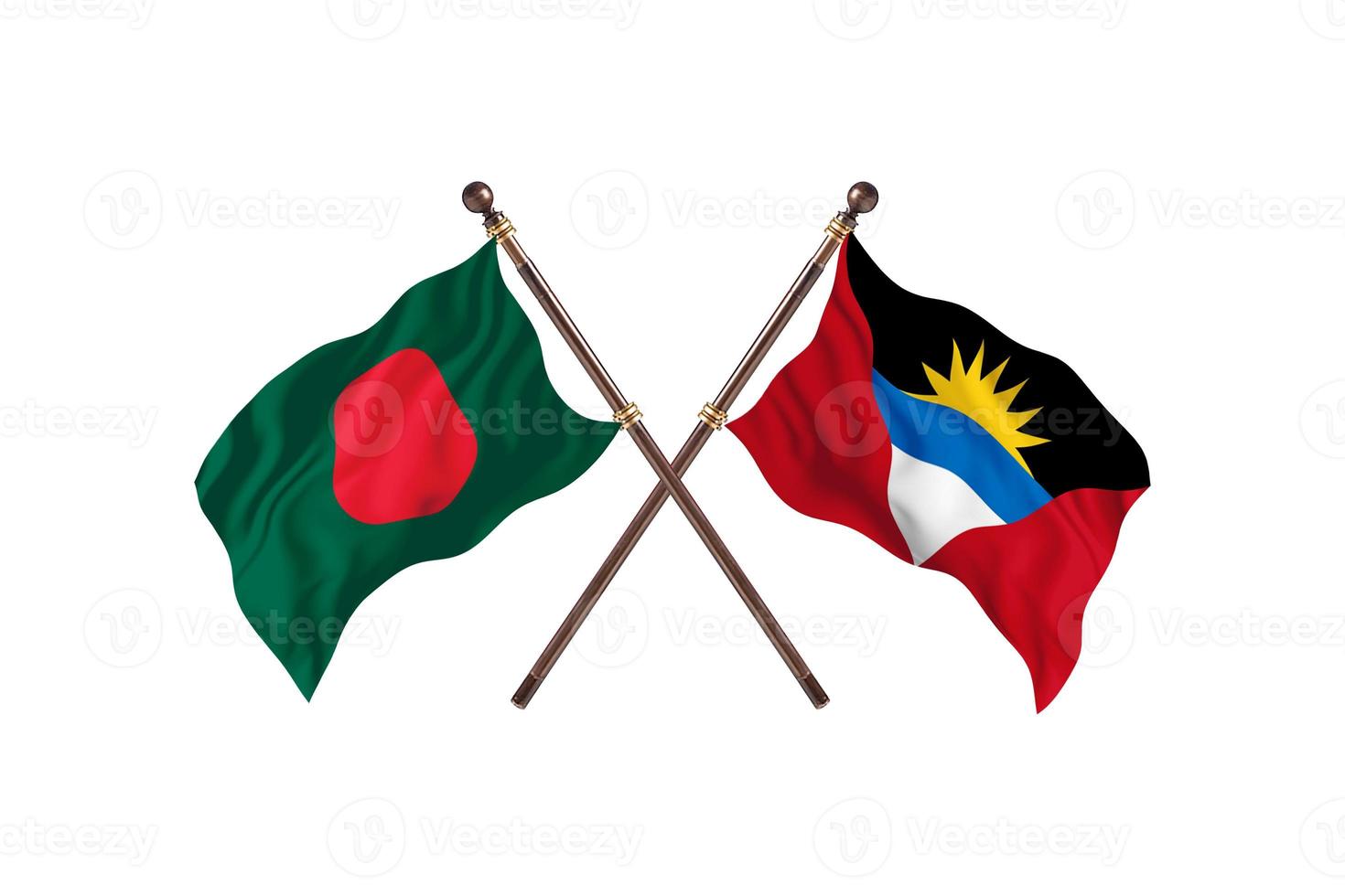 Bangladesh versus Antigua and Barbuda Two Country Flags photo