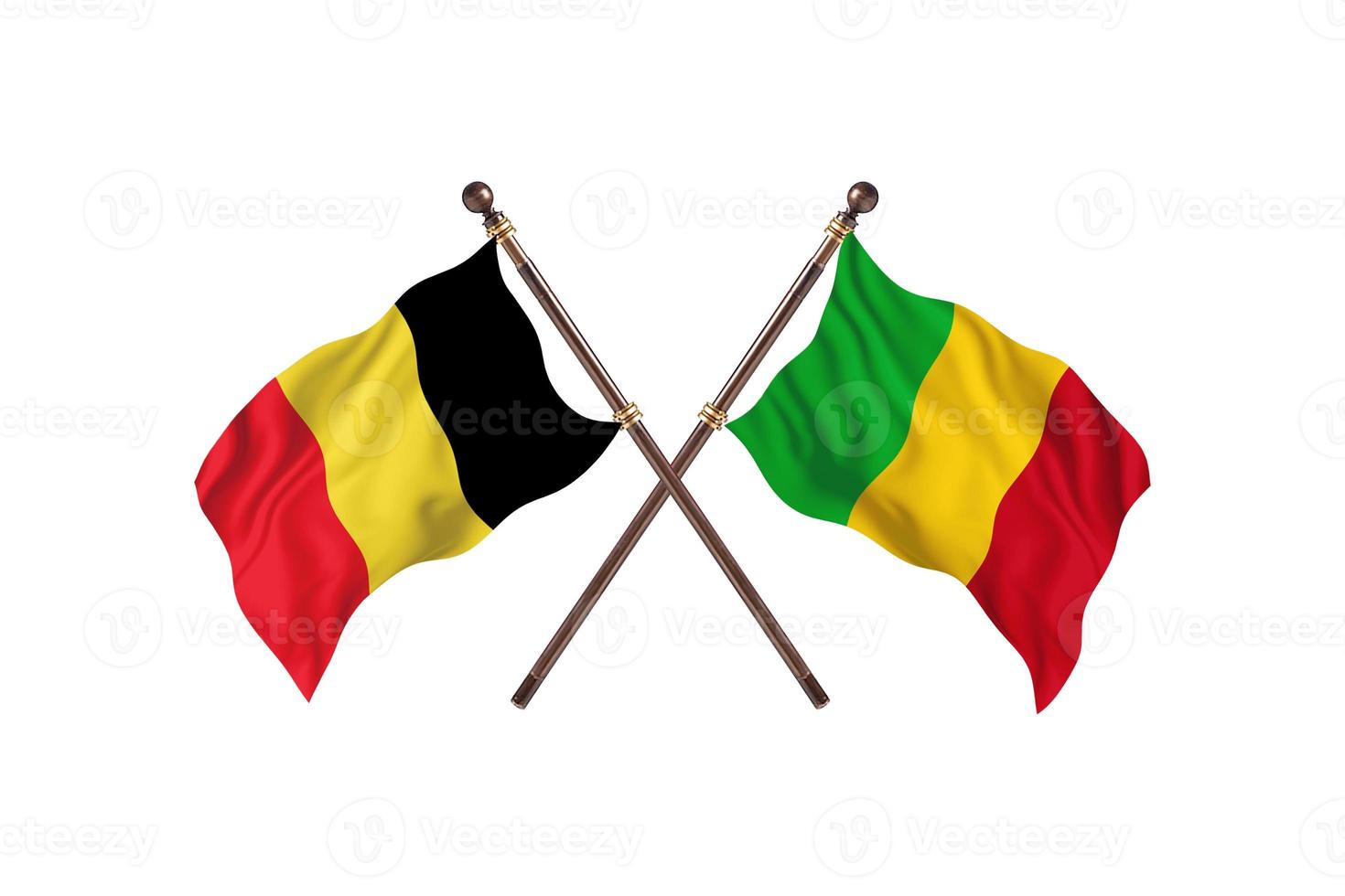 Belgium versus Mali Two Country Flags photo