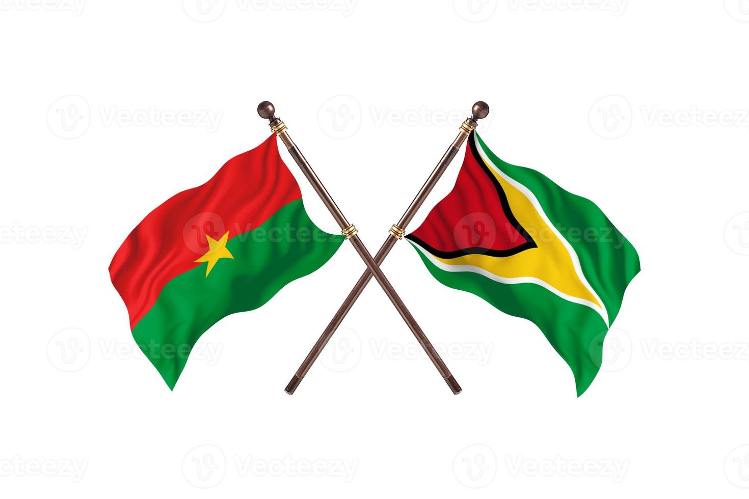 Burkina Faso versus Guyana Two Country Flags photo