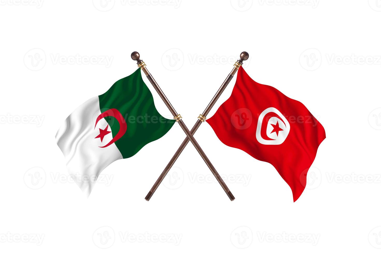 Algeria versus Tunisia Two Country Flags photo