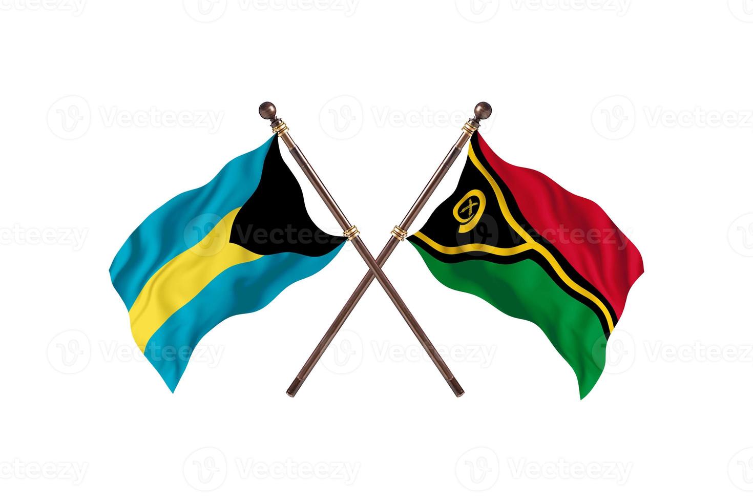 Bahamas versus Vanuatu Two Country Flags photo