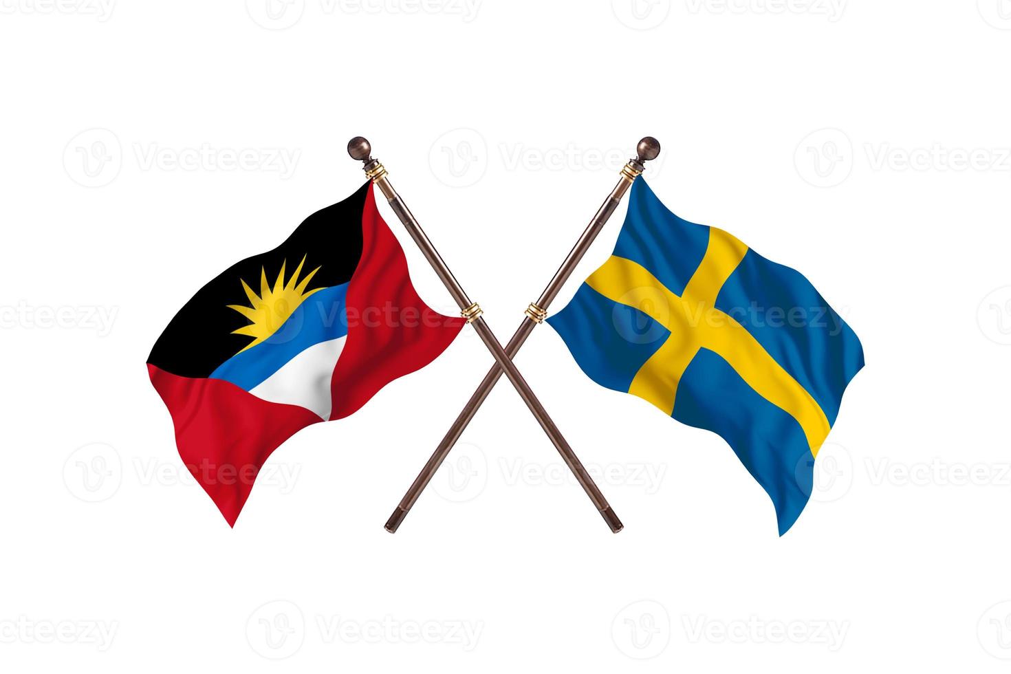 Antigua and Barbuda versus Sweden Two Country Flags photo