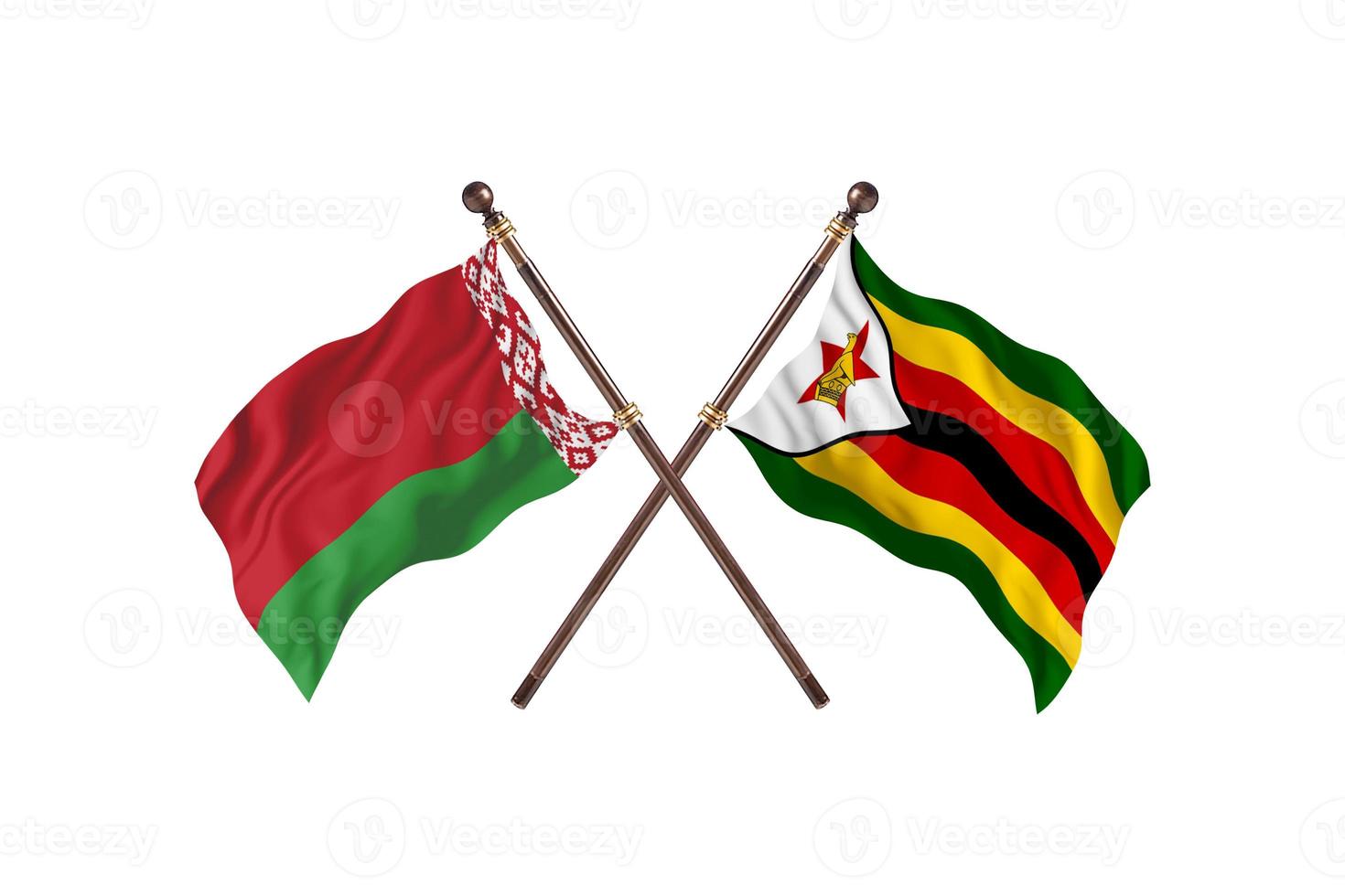 Belarus versus Zimbabwe Two Country Flags photo