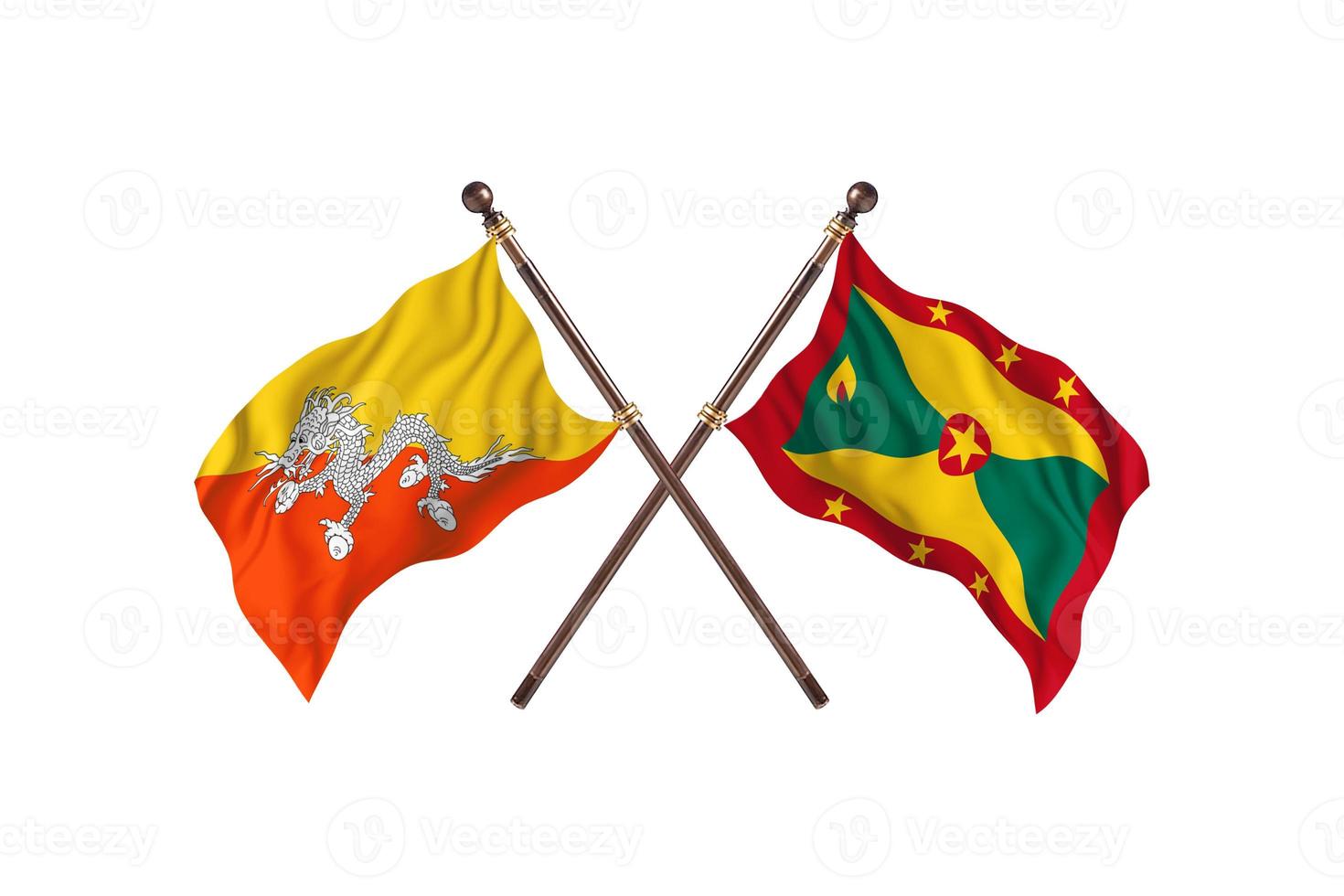 Bhutan versus Grenada Two Country Flags photo