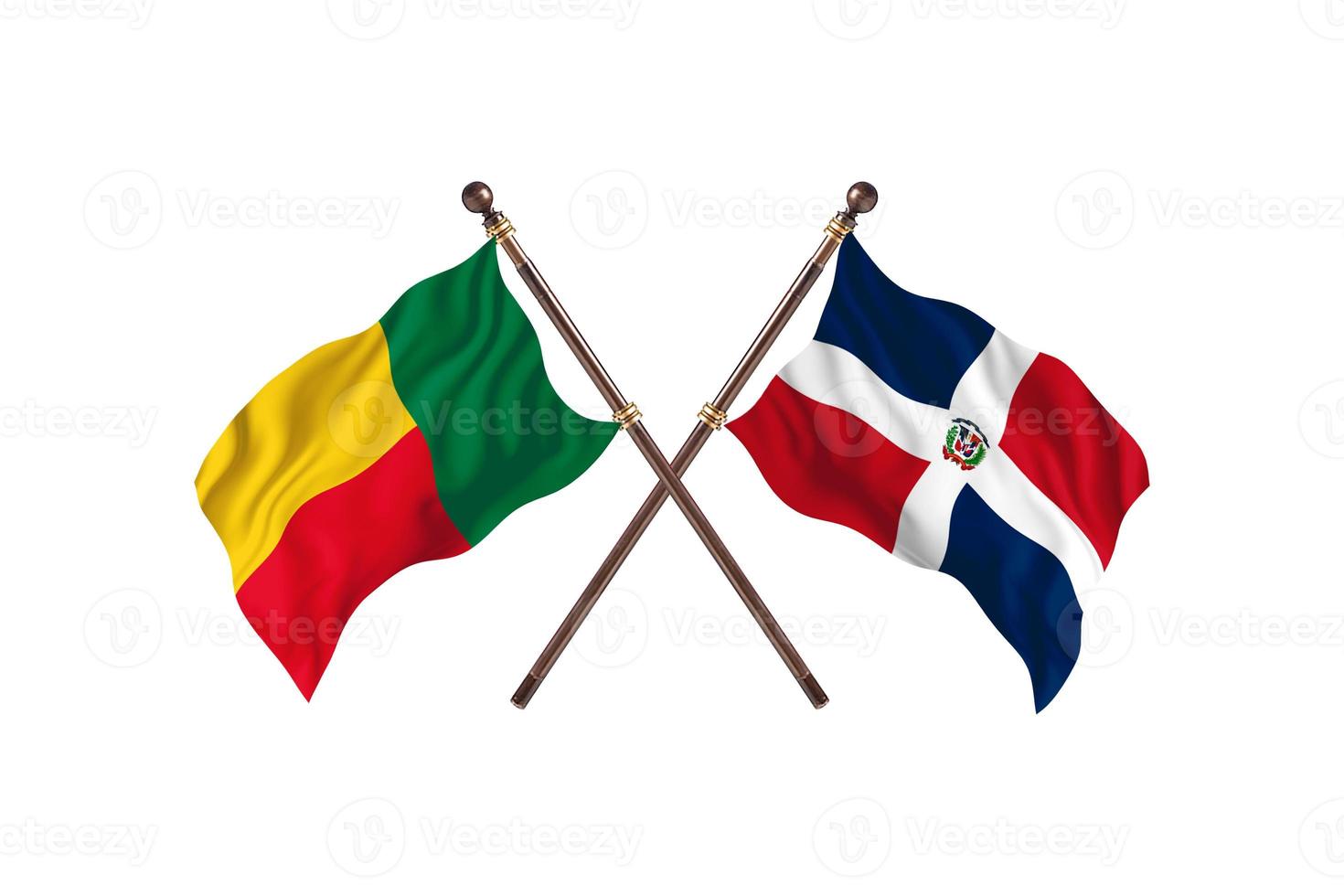 Benin versus Dominican Republic Two Country Flags photo