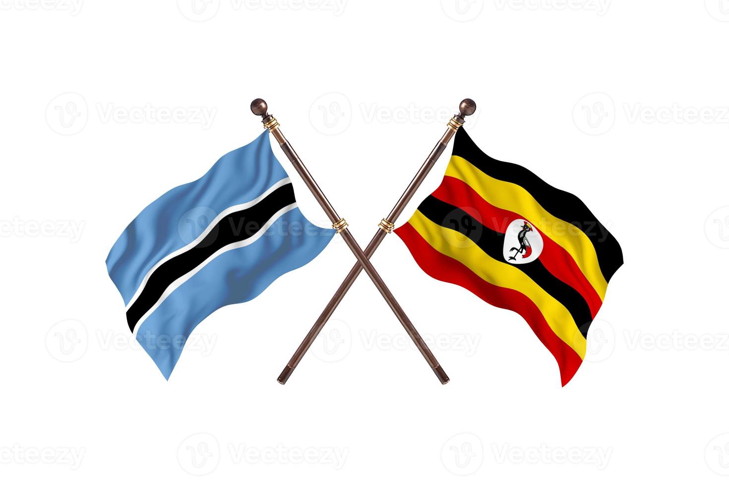 Botswana versus Uganda Two Country Flags photo