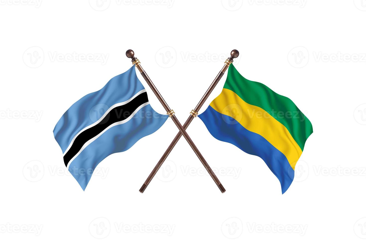 Botswana versus Gabon Two Country Flags photo