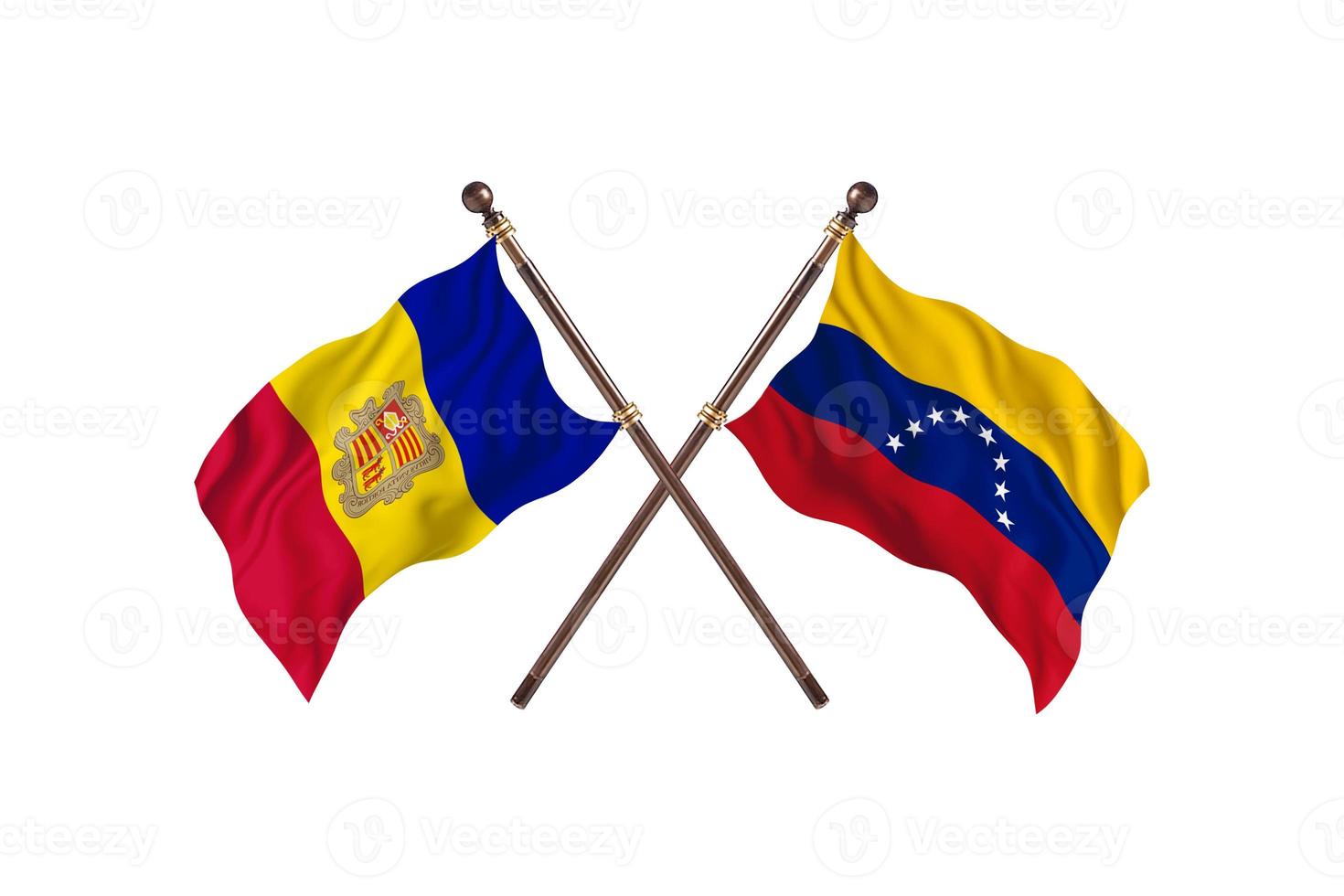 andorra contra venezuela dos banderas de pais foto