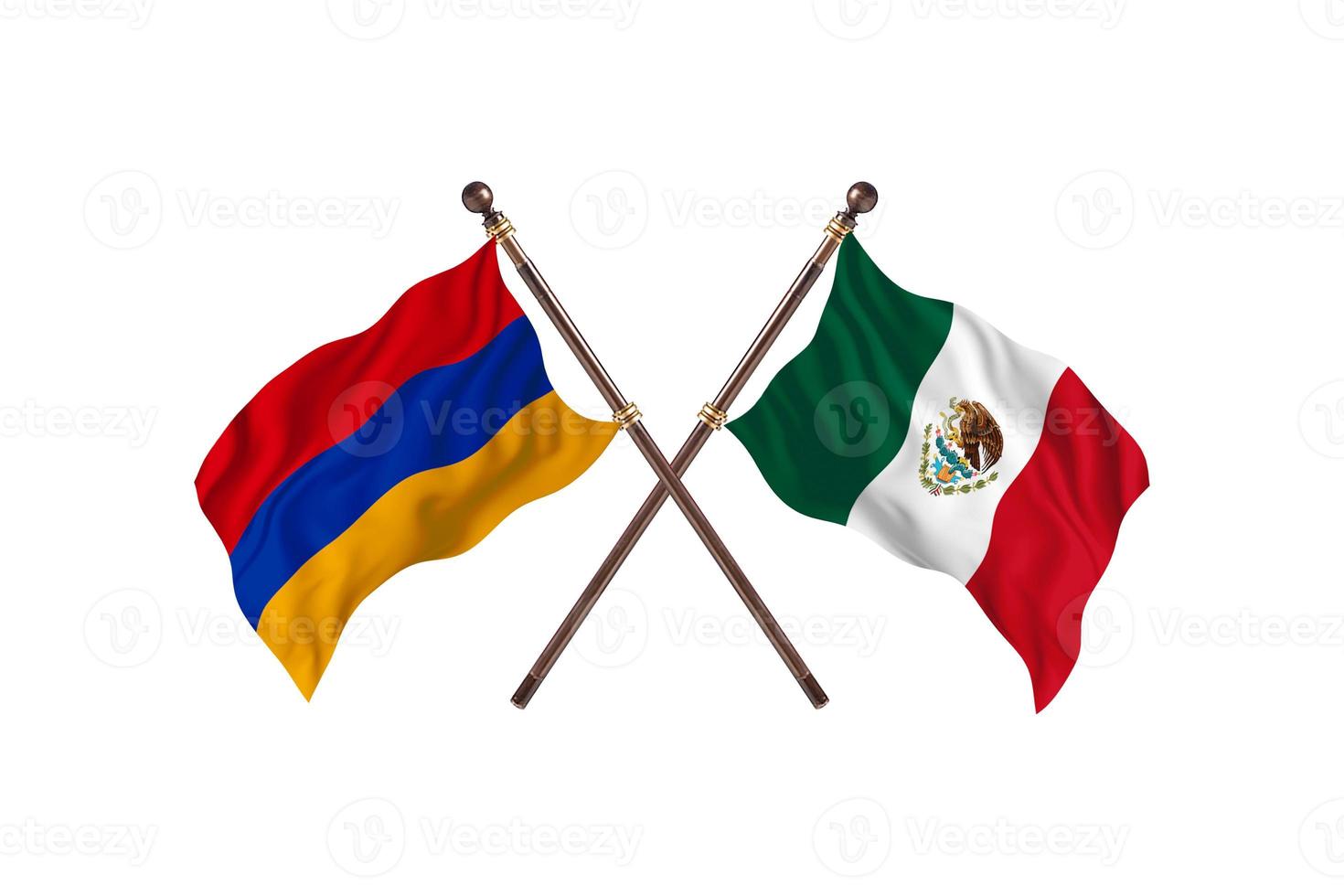 Armenia versus Mexico Two Country Flags photo