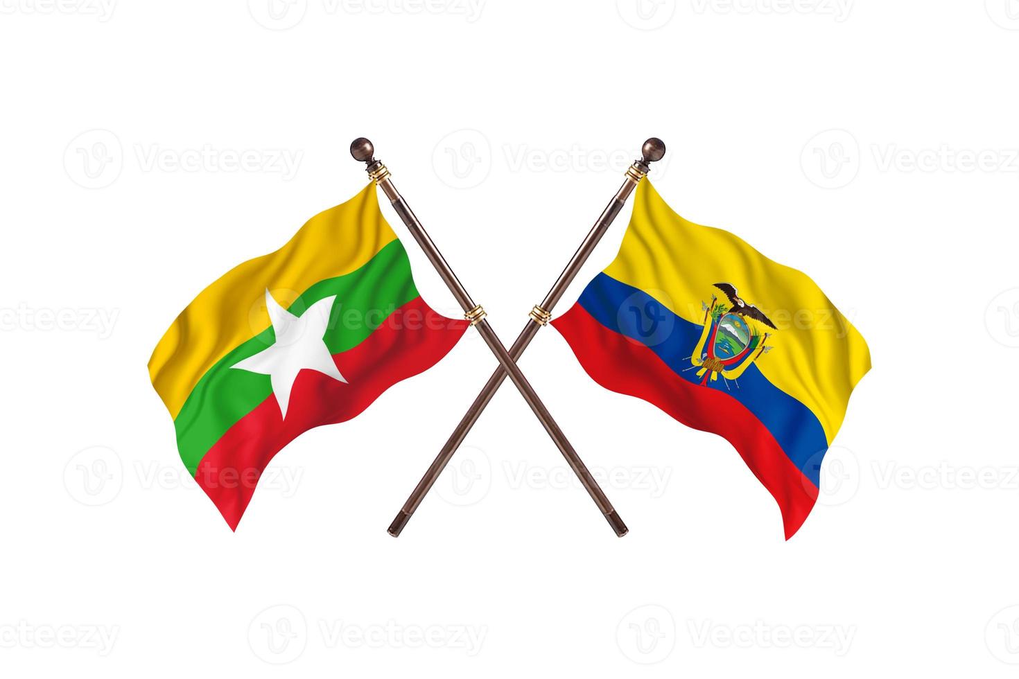 birmania contra ecuador dos banderas de países foto