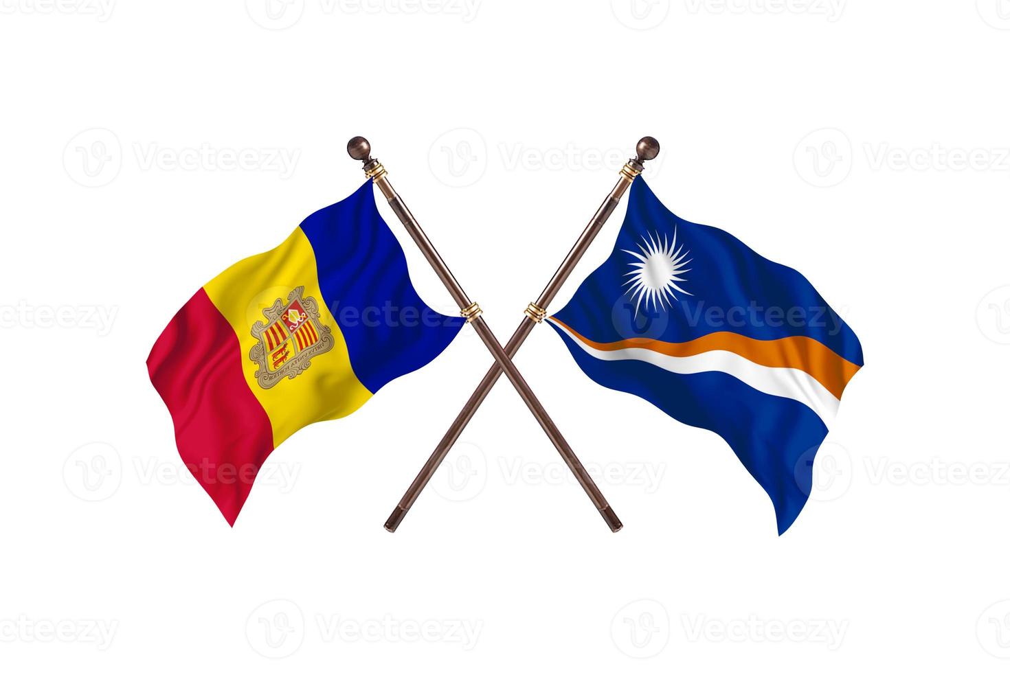 Andorra versus Marshall Islands Two Country Flags photo