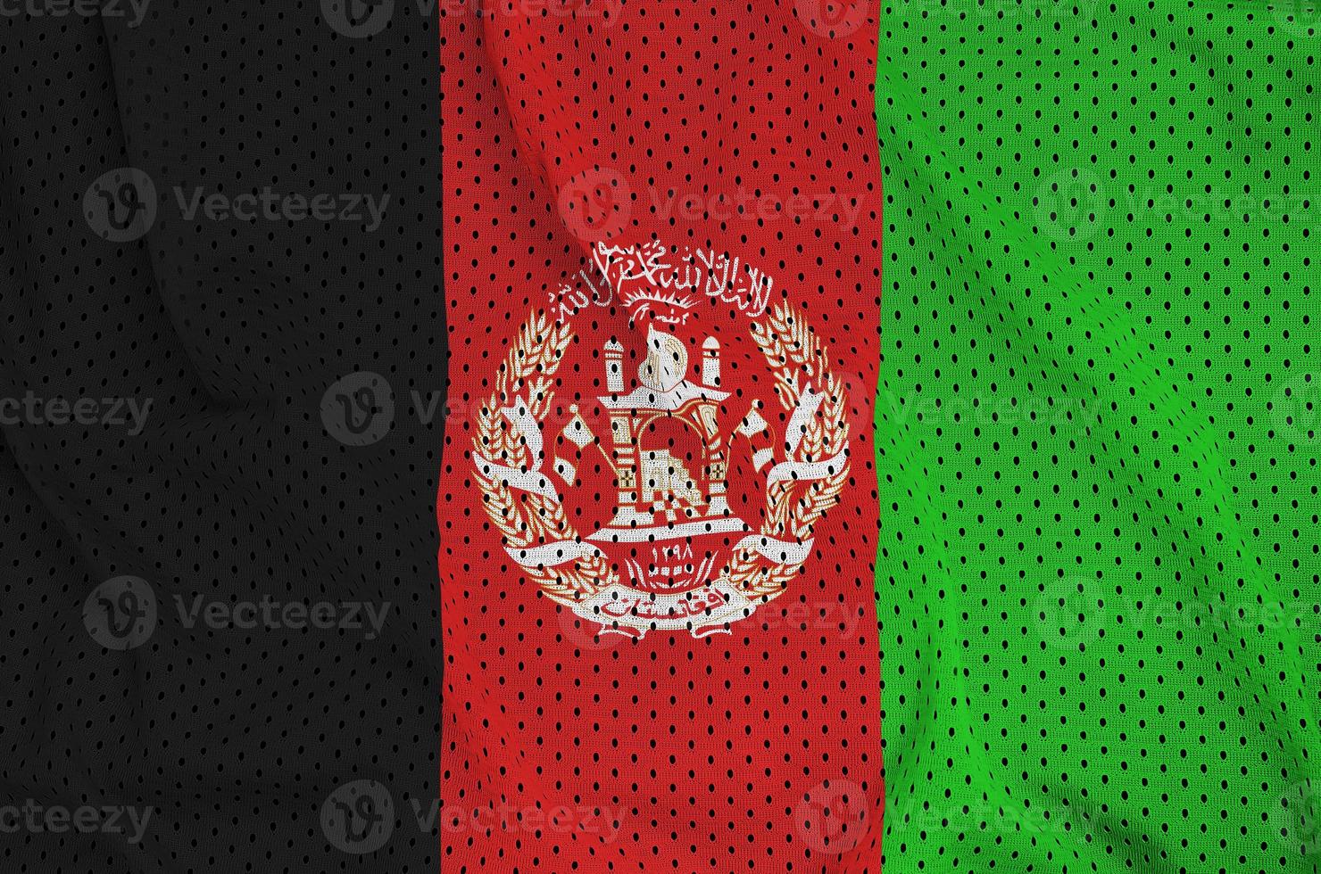 Afghanistan flag printed on a polyester nylon sportswear mesh fa photo