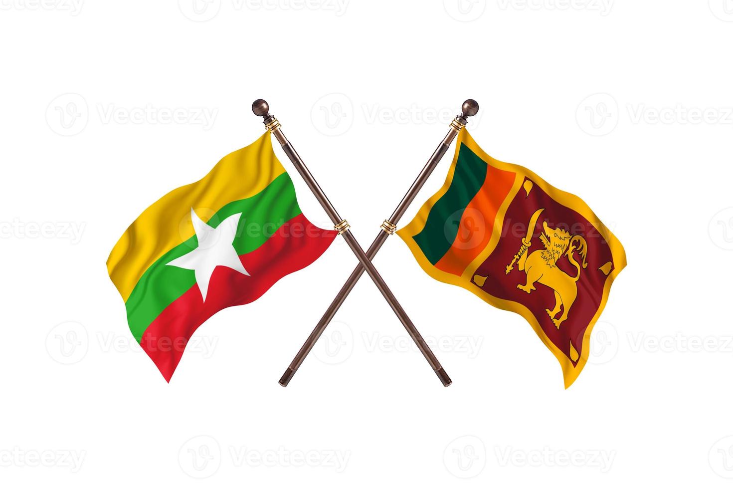 birmania contra sri lanka dos banderas de países foto