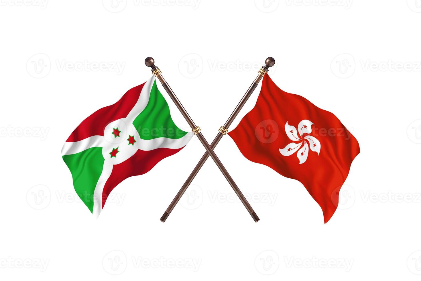 Burundi versus Hong Kong Two Country Flags photo