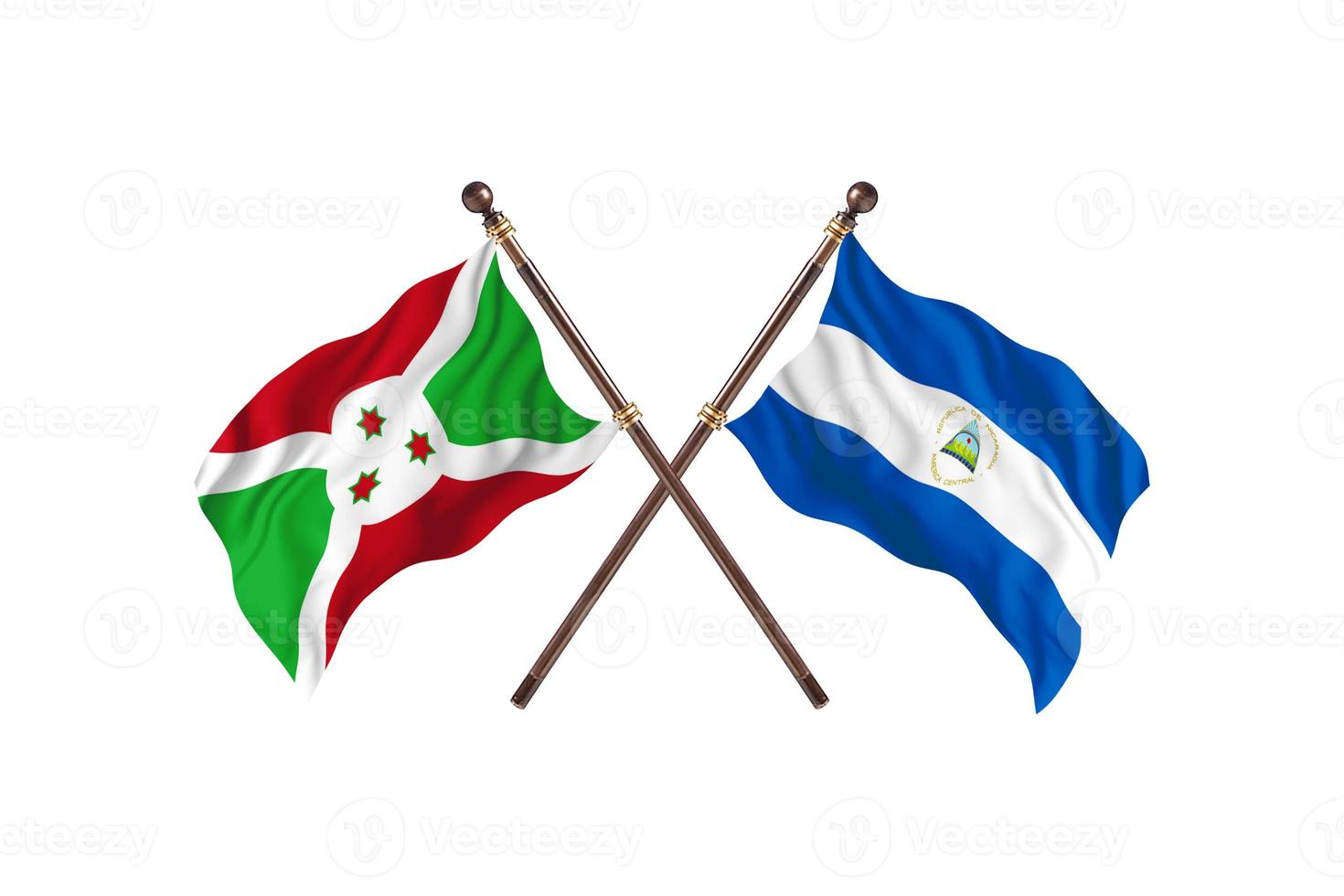 Burundi versus Nicaragua Two Country Flags photo