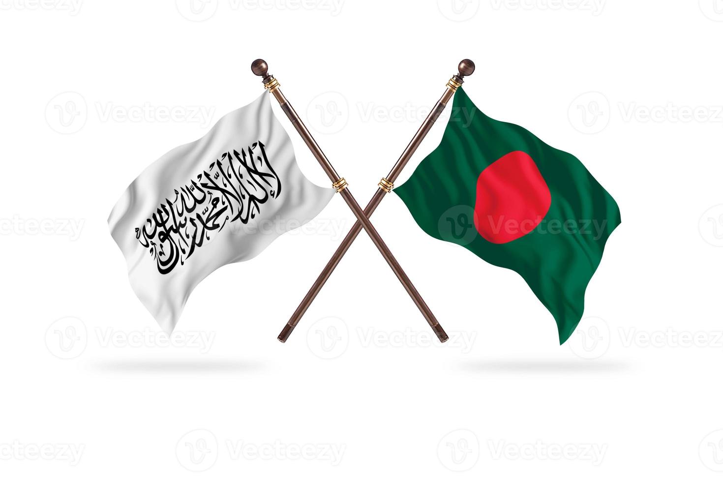 Islamic Emirate of Afghanistan versus Bangladesh Two Country Flags photo