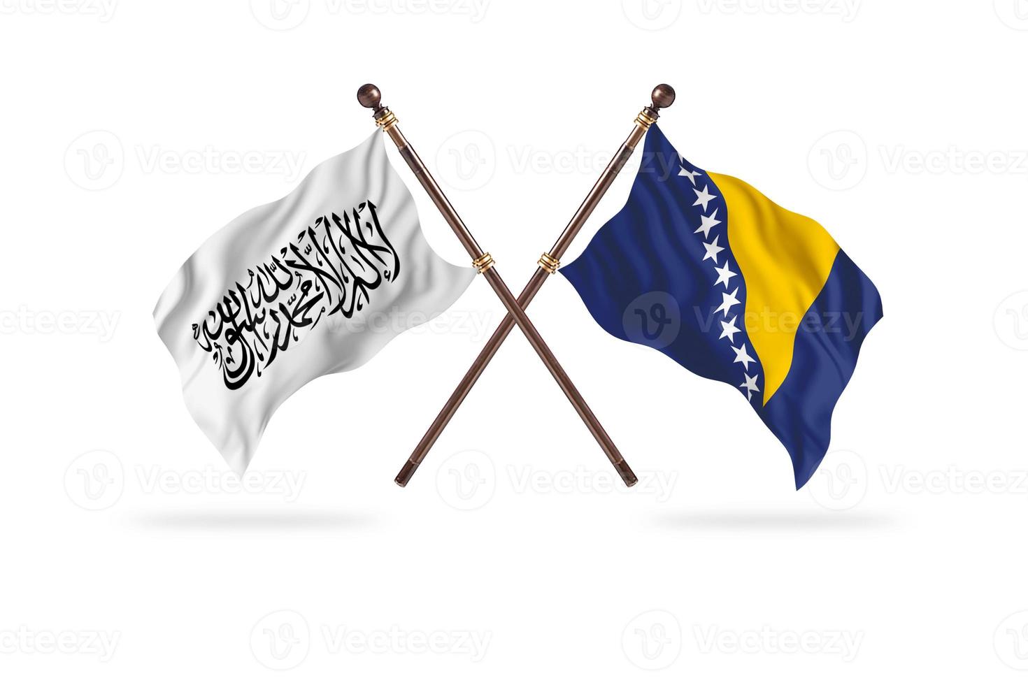 Islamic Emirate of Afghanistan versus Bosnia and Herzegovina Two Country Flags photo