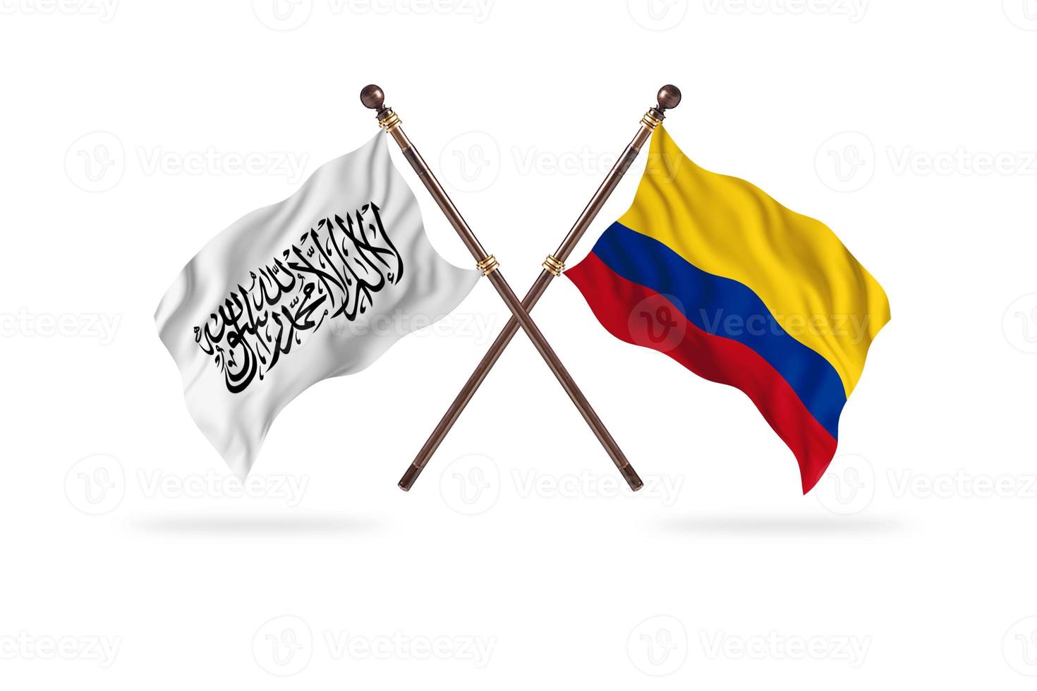 Islamic Emirate of Afghanistan versus Colombia Two Country Flags photo