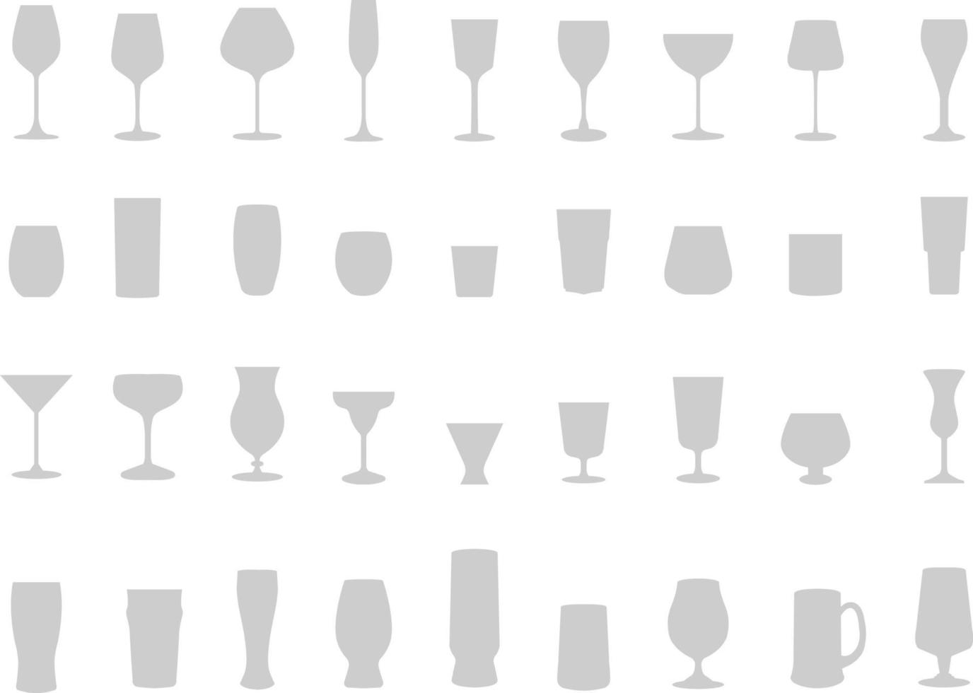 A vector collection of drinking glasses