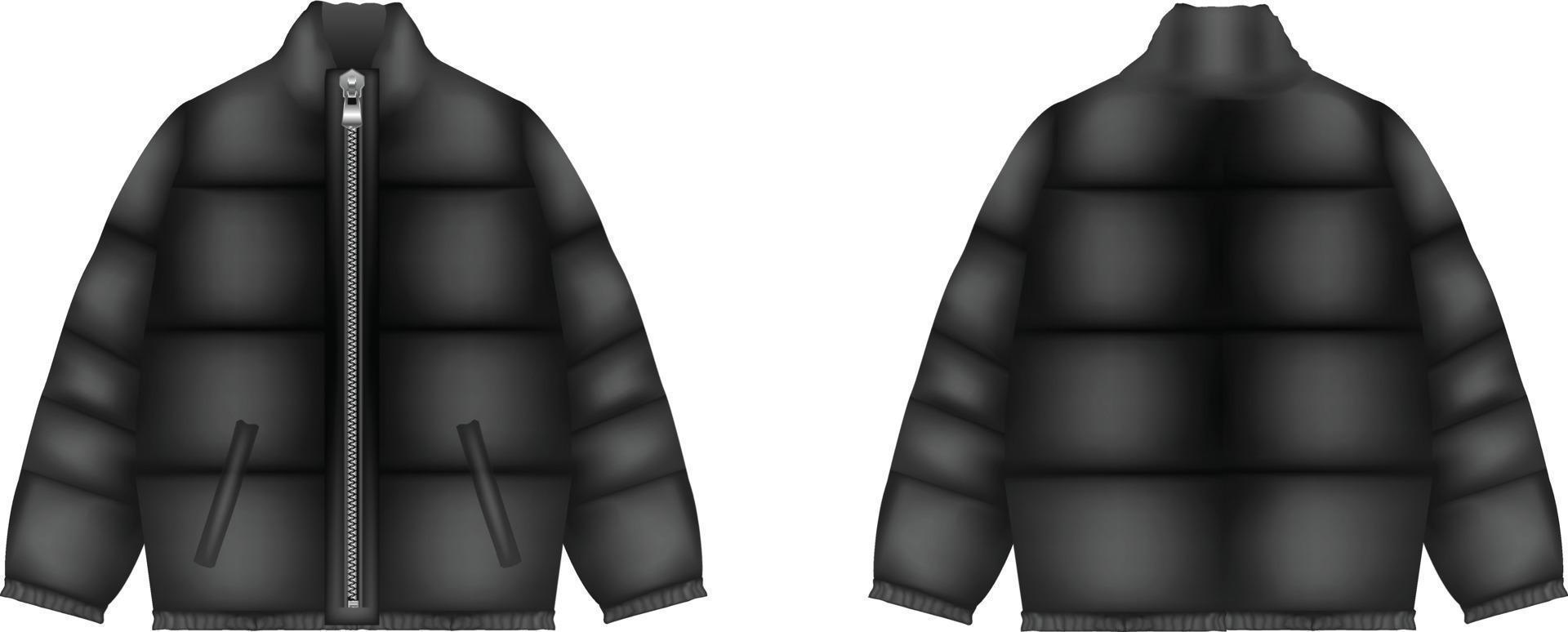 A vector puffer jacket isolated for mockups