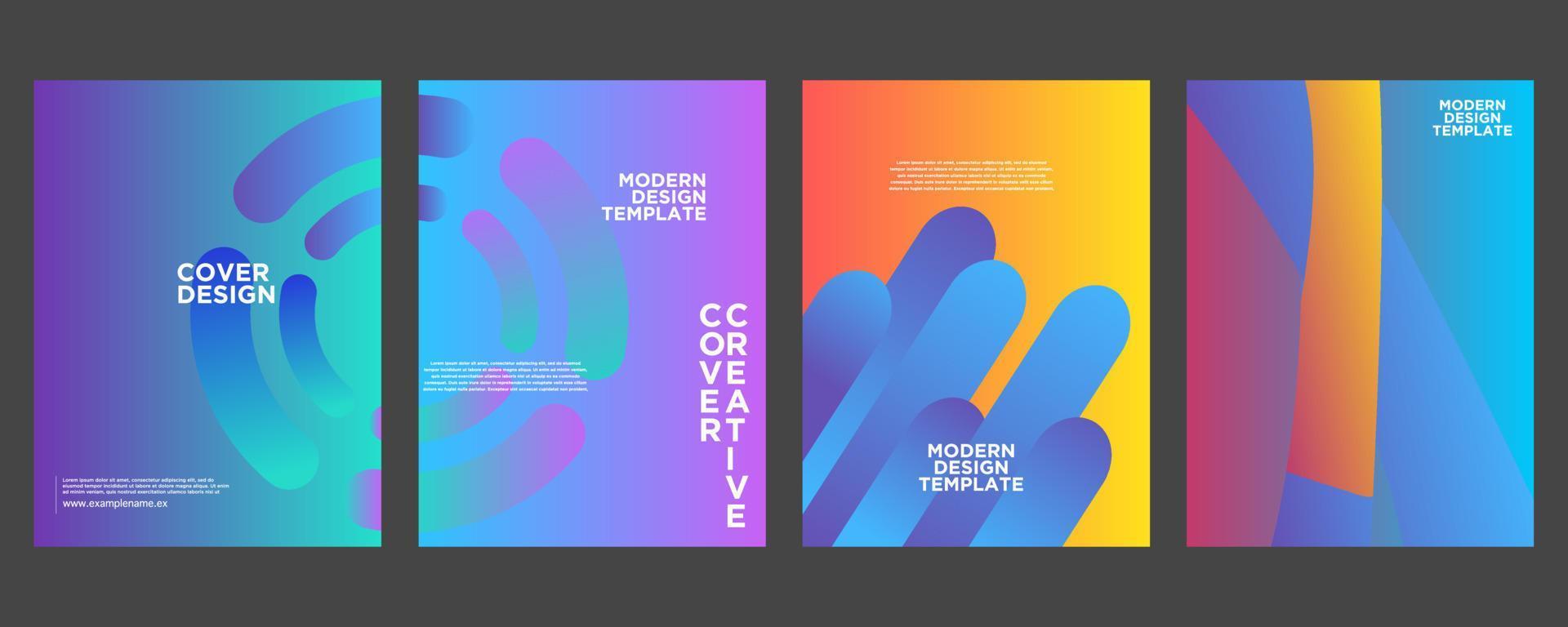 Creative cover or poster concept in modern minimal style for corporate identity, branding, social media advertisement, promo. Minimalist cover design template with blue, pink, yellow dynamic lines vector