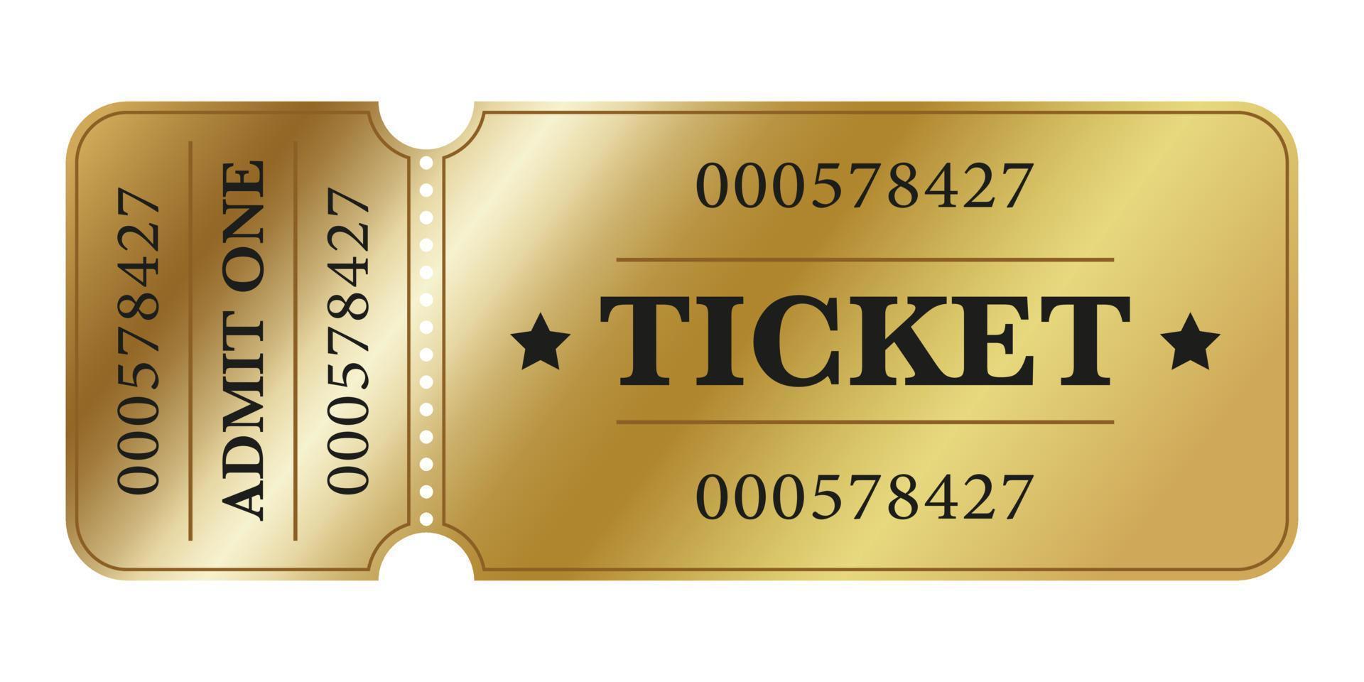 Gold ticket vector