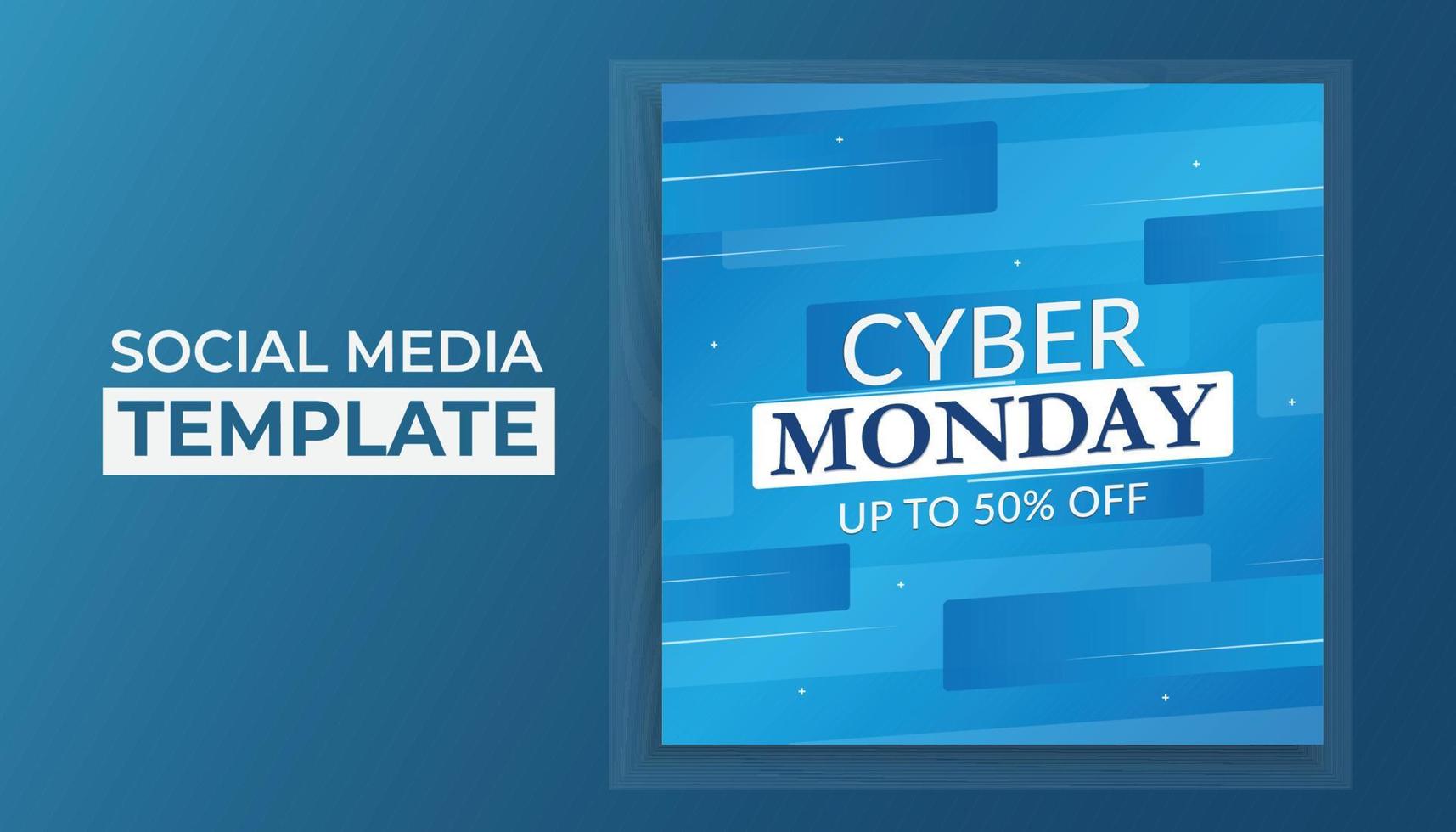 Cyber monday sale social media post template design vector