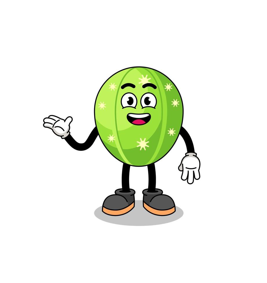 cactus cartoon with welcome pose vector