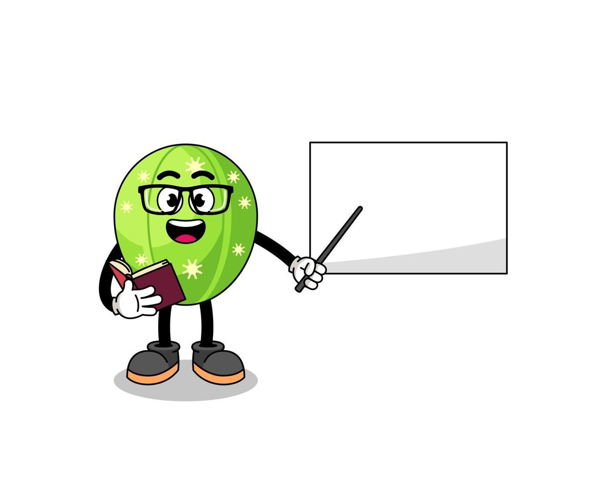 Mascot cartoon of cactus teacher vector