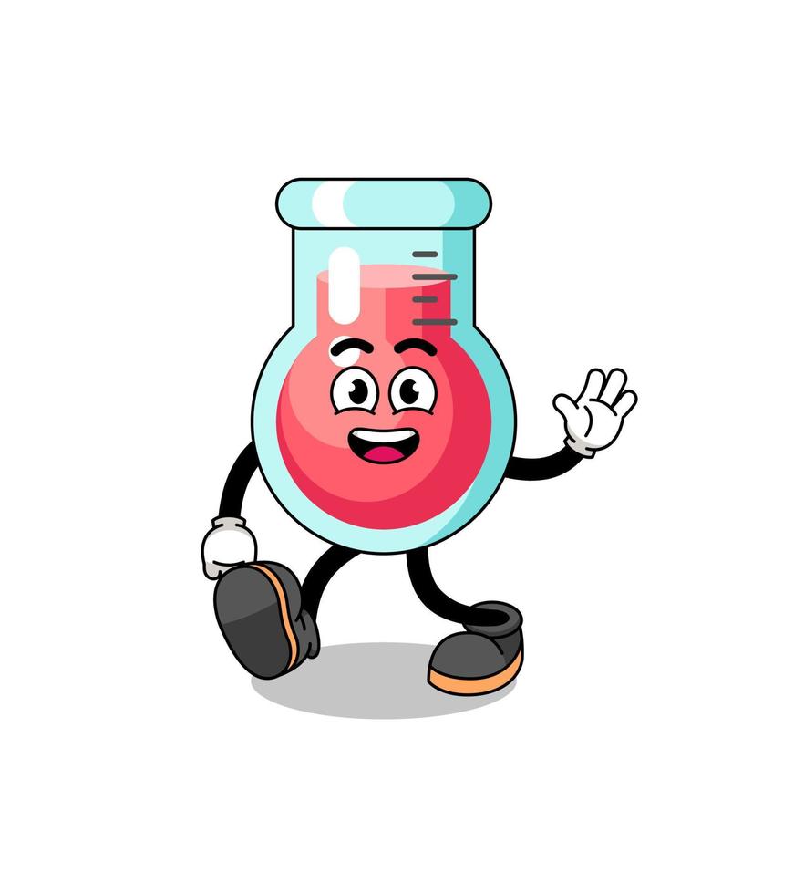 laboratory beaker cartoon walking vector