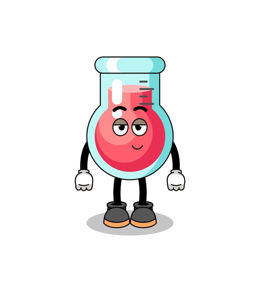 laboratory beaker cartoon couple with shy pose vector