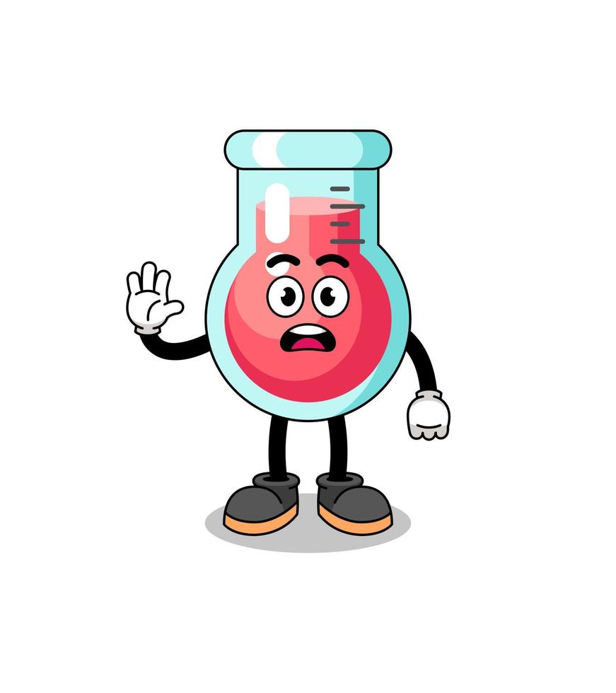laboratory beaker cartoon illustration doing stop hand vector