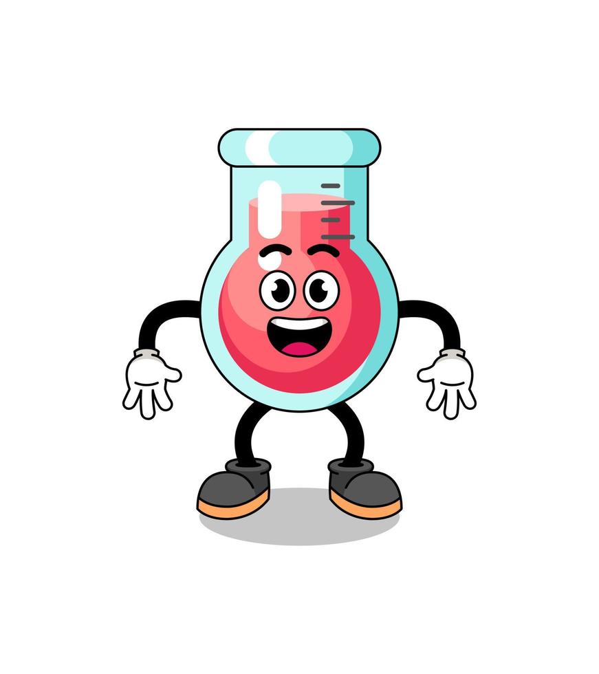 laboratory beaker cartoon with surprised gesture vector