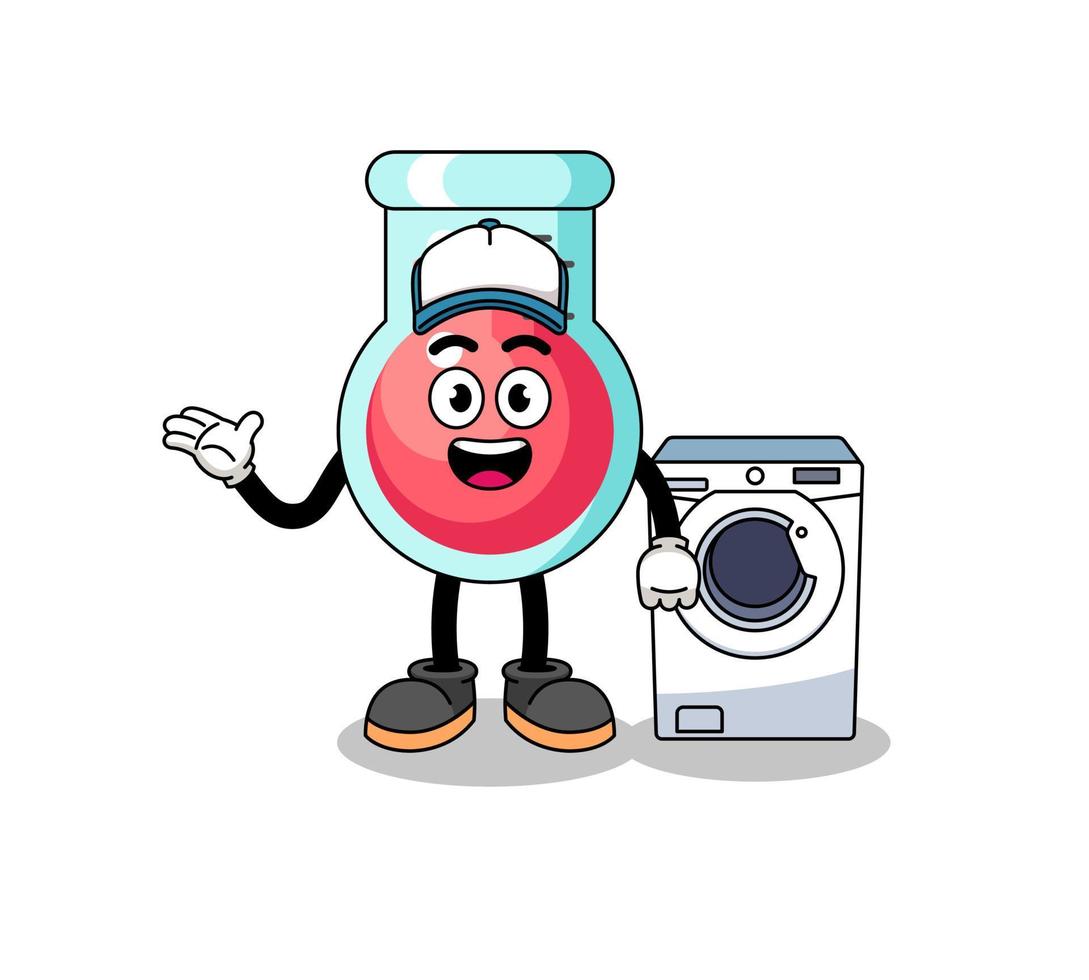 laboratory beaker illustration as a laundry man vector