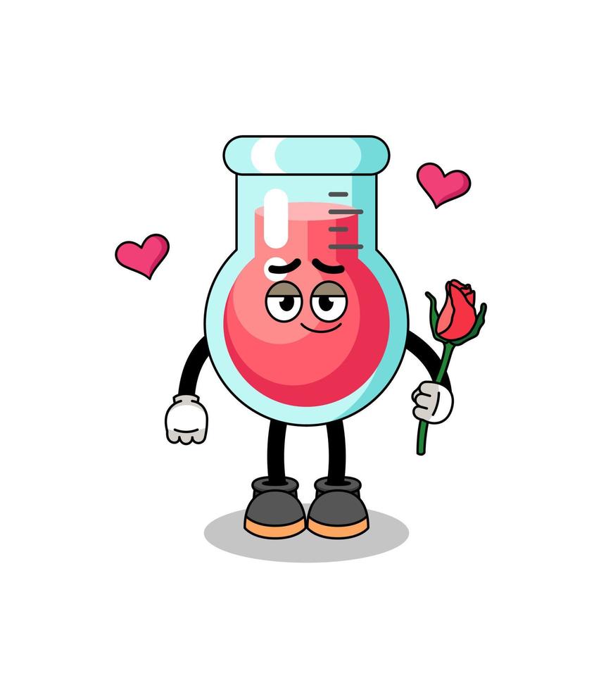 laboratory beaker mascot falling in love vector