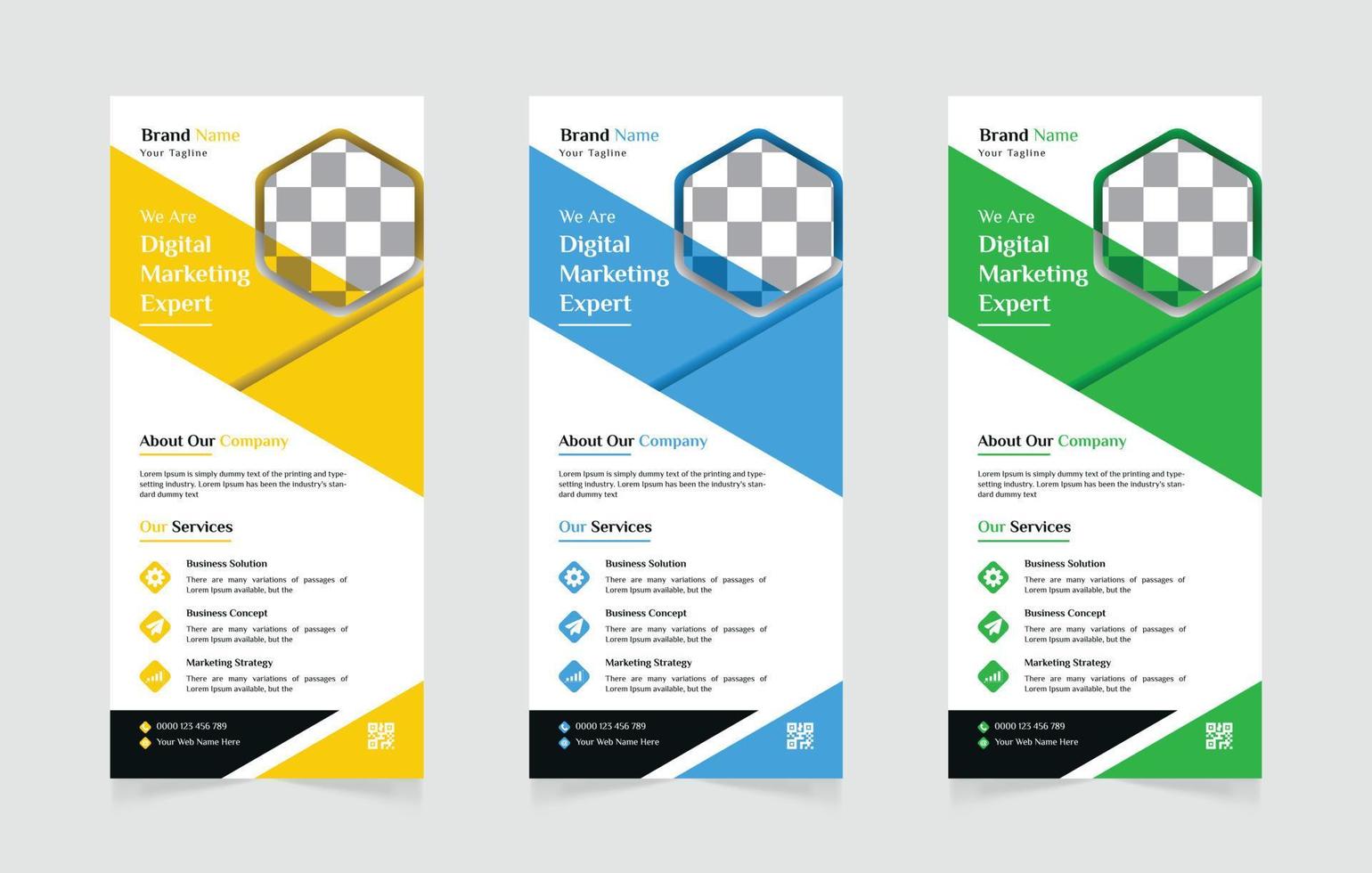 Modern business dl flyer or rack card design templates vector