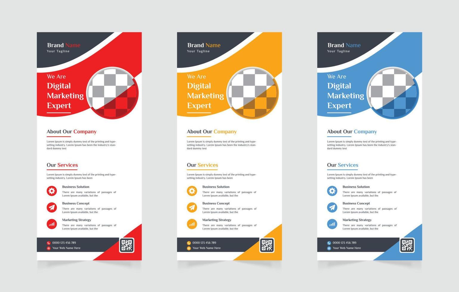 Modern business dl flyer or rack card design templates vector