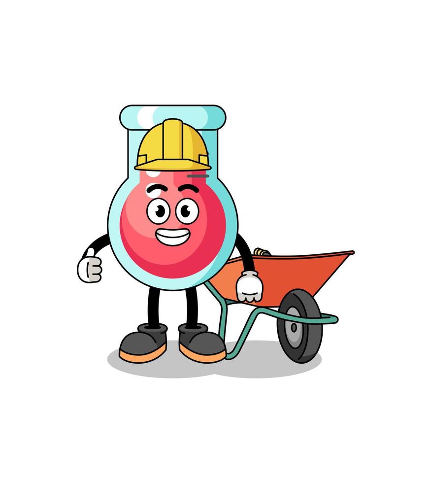 laboratory beaker cartoon as a contractor vector