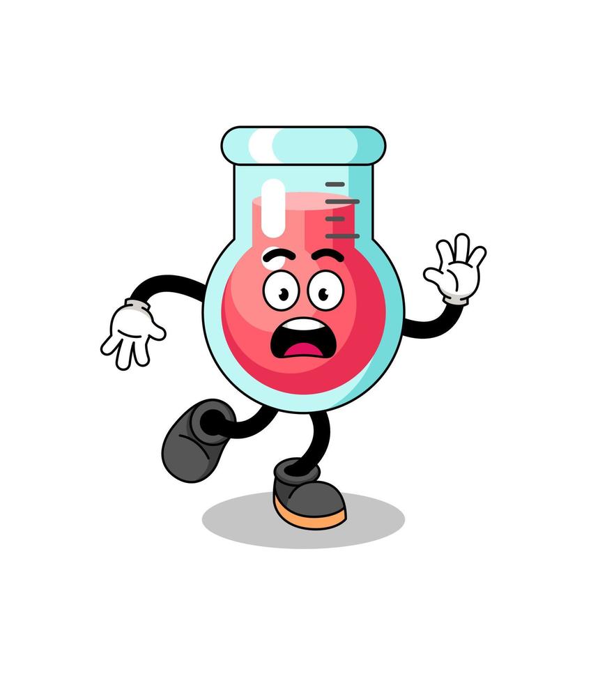 ilustración de mascota de vaso de laboratorio deslizante vector